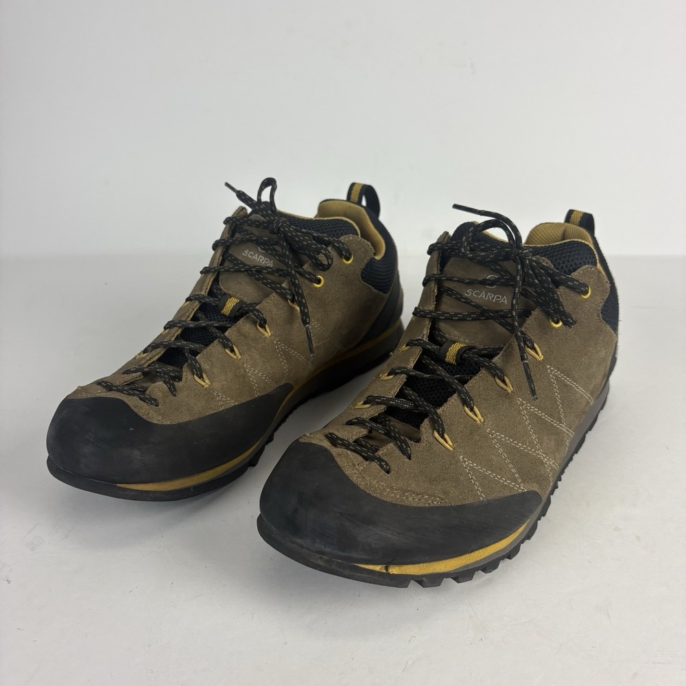 Scarpa Crux Men 11.5 Suede Approach Shoes Hike EU 40 Tan 72053 350 BN